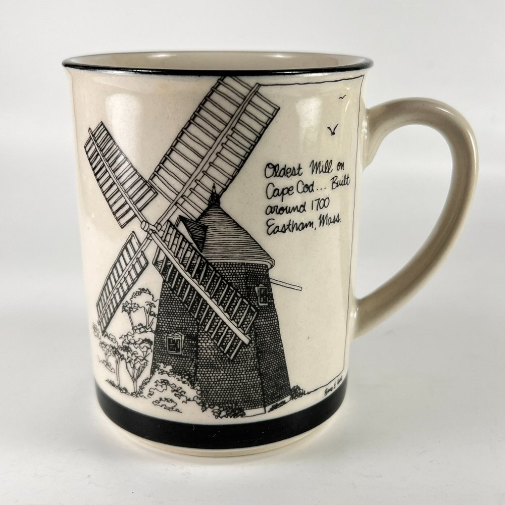 Oldest Mill Cape Cod Mass Mug Cup Bruce E Hart Art Drawings Replacement